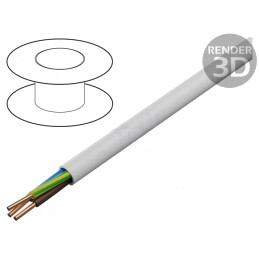 Cablu electric rotund alb 3G6mm2 100m