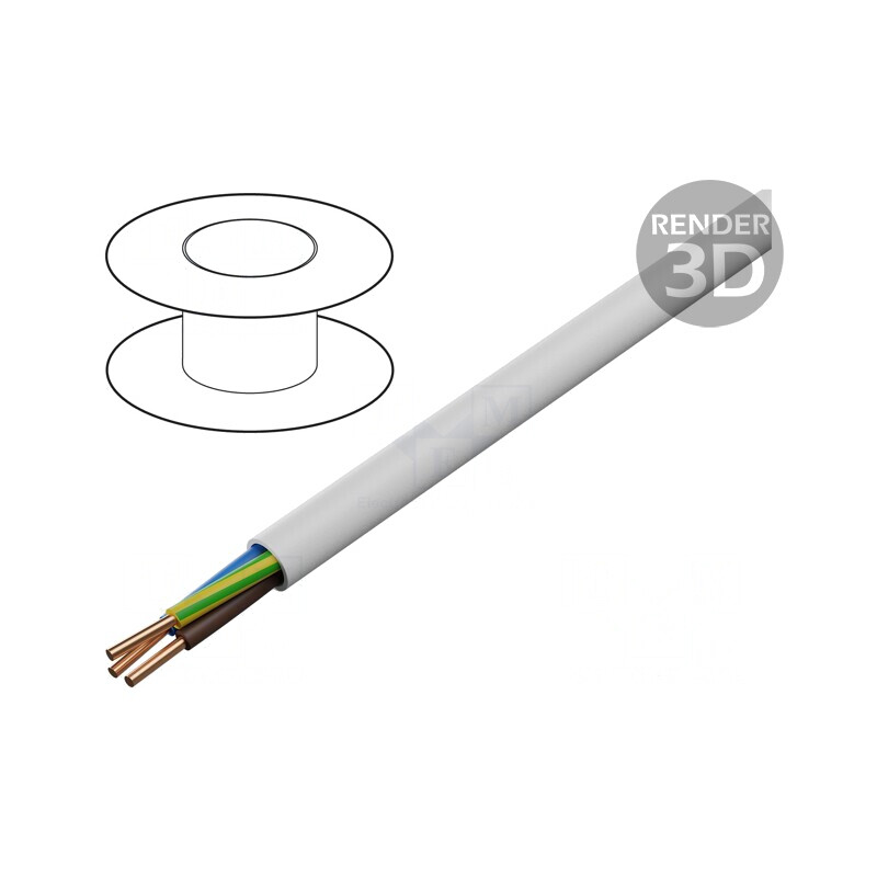 Cablu electric rotund alb 3G6mm2 100m | Electronic-mag.ro | Componente Electronice