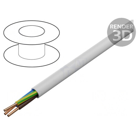 Cablu electric rotund alb 3G6mm2 100m | Electronic-mag.ro | Componente Electronice