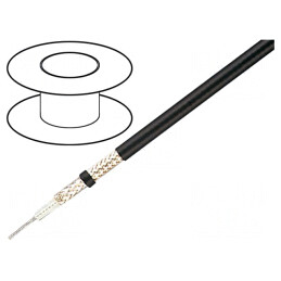 Cablu Coaxial RG223U Negru 5,2mm PVC Cupru | Electronic-mag.ro | Componente Electronice