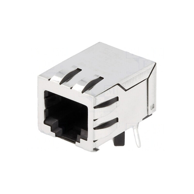 Soclu RJ45 Ecranat cu Transformator de Separare THT 8 PIN | Electronic-mag.ro | Componente Electronice