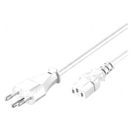 Cablu Alimentare Alb 2m IEC C13 10A 250V | Electronic-mag.ro | Componente Electronice