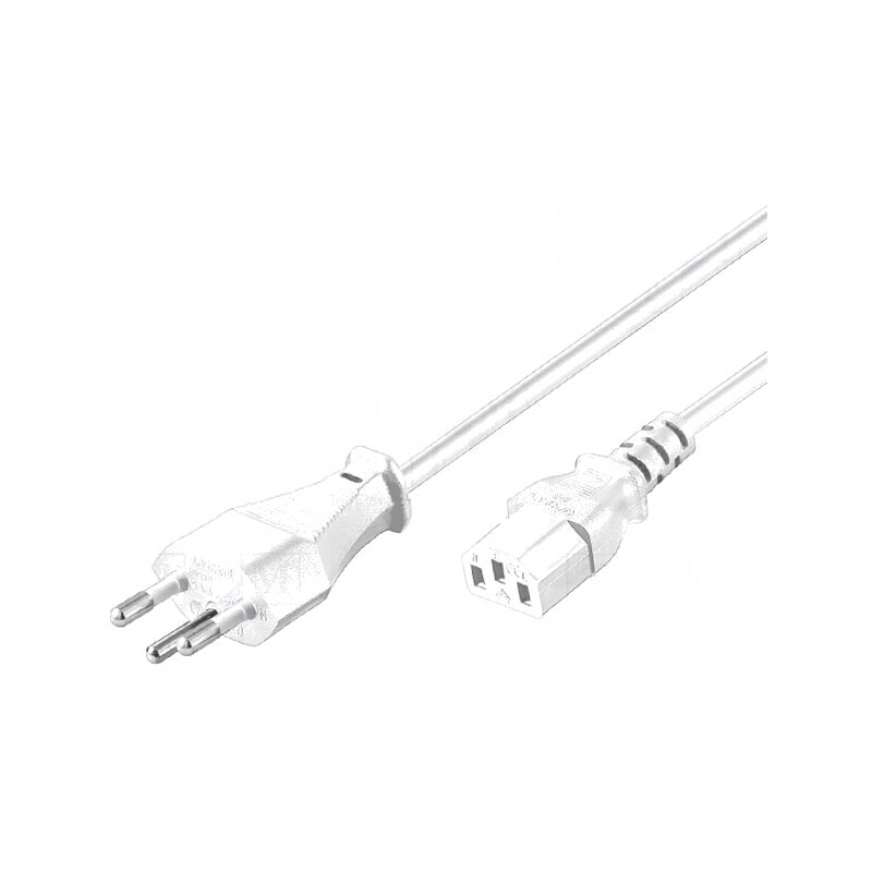 Cablu Alimentare Alb 2m IEC C13 10A 250V | Electronic-mag.ro | Componente Electronice