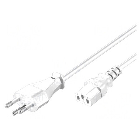 Cablu Alimentare Alb 2m IEC C13 10A 250V | Electronic-mag.ro | Componente Electronice