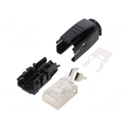 Mufă RJ45 8P8C Cat 6a Ecranată Aurită | Electronic-mag.ro | Componente Electronice