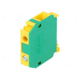 Conector Șine 0.5-6mm2 1 Pistă 2 Borne Galben-Verde | Electronic-mag.ro | Componente Electronice