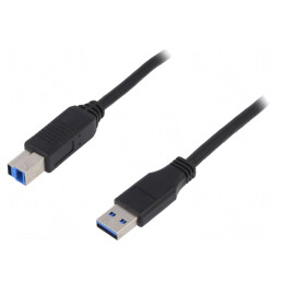 Cablu USB 3.0 A-B 2m Negru | Electronic-mag.ro | Componente Electronice