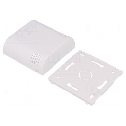 Carcasă montare pe perete 80x80x25mm ABS albă | Electronic-mag.ro | Componente Electronice