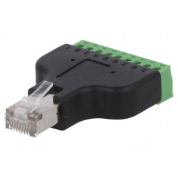 Adaptor RJ45 Ecranat 8 PIN pentru Regletă de Conexiuni | Electronic-mag.ro | Componente Electronice
