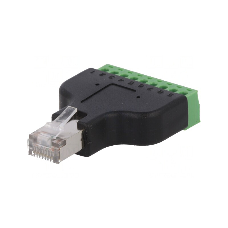 Adaptor RJ45 Ecranat 8 PIN pentru Regletă de Conexiuni | Electronic-mag.ro | Componente Electronice