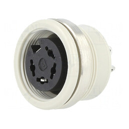 Soclu DIN 4 PIN Dispunere 216° pentru Lipire | Electronic-mag.ro | Componente Electronice