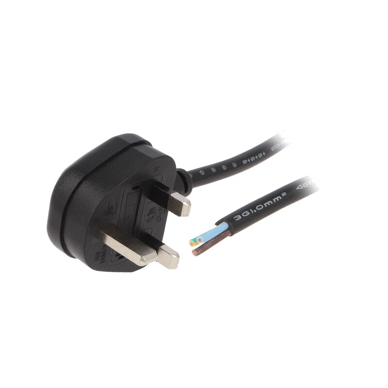Cablu Alimentare 1,8m 3x1mm2 Negru 13A | Electronic-mag.ro | Componente Electronice