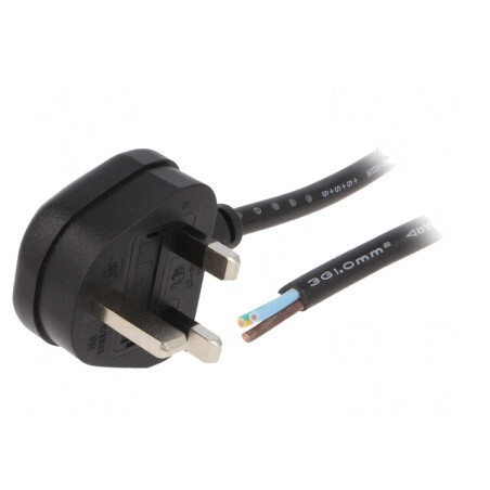 Cablu Alimentare 1,8m 3x1mm2 Negru 13A | Electronic-mag.ro | Componente Electronice