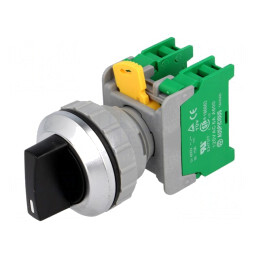 Comutator Rotativ 30mm 3 NO Negru IP65 | Electronic-mag.ro | Componente Electronice