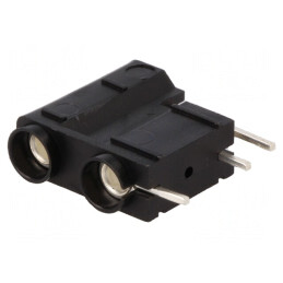 Soclu Banană 4mm PCB Negru Argintat 10A 250VDC | Electronic-mag.ro | Componente Electronice