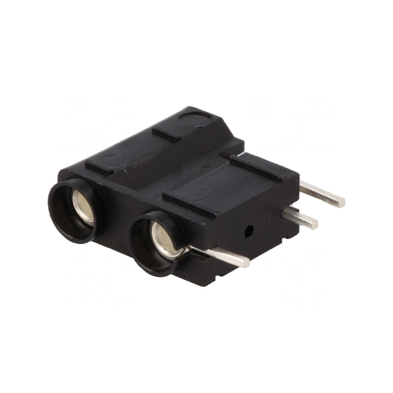 Soclu Banană 4mm PCB Negru Argintat 10A 250VDC | Electronic-mag.ro | Componente Electronice