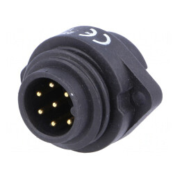 Soclu WA22 tată PIN 7 IP67 10A 250V aurit | Electronic-mag.ro | Componente Electronice