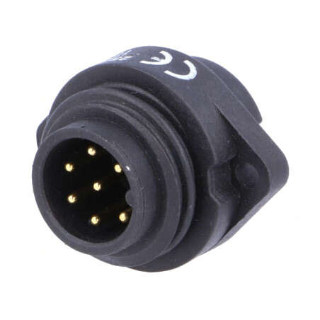 Soclu WA22 tată PIN 7 IP67 10A 250V aurit | Electronic-mag.ro | Componente Electronice