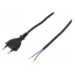 Cablu PVC 2x0,75mm2 5m Negru 2,5A CEE 7/16 | Electronic-mag.ro | Componente Electronice
