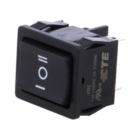 Comutator Balansoar DP3T ON-OFF-ON 6A/250V Negru | Electronic-mag.ro | Componente Electronice