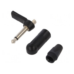 Mufă Jack 6,3mm Mono Tată Unghi 90° pentru Cablu | Electronic-mag.ro | Componente Electronice