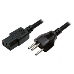Cablu Alimentare Negru 1.8m IEC C13 SEV-1011 3x0.75mm2 | Electronic-mag.ro | Componente Electronice