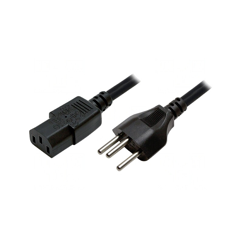 Cablu Alimentare Negru 1.8m IEC C13 SEV-1011 3x0.75mm2 | Electronic-mag.ro | Componente Electronice