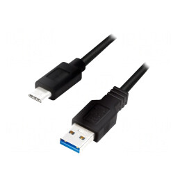 Cablu USB 3.2 A la C 1m Negru 5Gbps 15W | Electronic-mag.ro | Componente Electronice