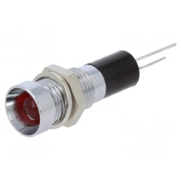 Lampă LED Roșie 24VDC Ø8mm pentru PCB | Electronic-mag.ro | Componente Electronice