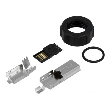 Mufă USB B Mini IP67 pentru Lipire și Turnare | Electronic-mag.ro | Componente Electronice