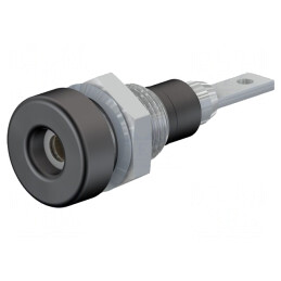 Soclu Banană 2mm 10A 23mm Negru Panou Izolat | Electronic-mag.ro | Componente Electronice