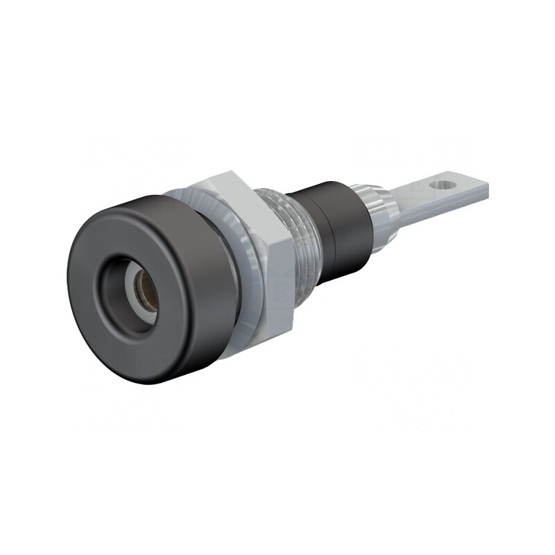 Soclu Banană 2mm 10A 23mm Negru Panou Izolat | Electronic-mag.ro | Componente Electronice