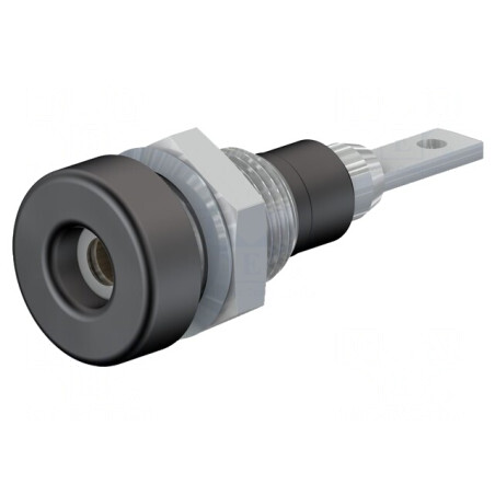 Soclu Banană 2mm 10A 23mm Negru Panou Izolat | Electronic-mag.ro | Componente Electronice