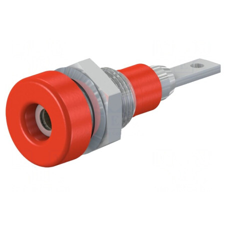 Soclu Banană 2mm 10A 23mm Roșu Panou Izolat | Electronic-mag.ro | Componente Electronice