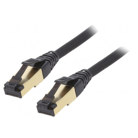Patch cord S/FTP Cat 8 LSZH negru 1,5m | Electronic-mag.ro | Componente Electronice
