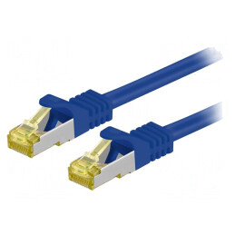 Patch Cord S/FTP Cat 6a Cu LSZH Albastru 3m | Electronic-mag.ro | Componente Electronice
