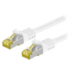 Patch Cord S/FTP Cat 6a Alb 3m LSZH 26AWG | Electronic-mag.ro | Componente Electronice