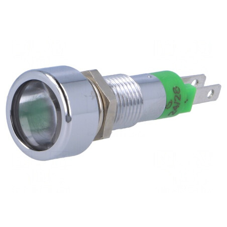 Lampă LED de Control Verde 24-28V Ø8,2mm | Electronic-mag.ro | Componente Electronice