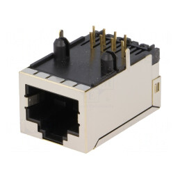 Soclu RJ45 Ecranat cu Transformator THT | Electronic-mag.ro | Componente Electronice