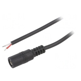Cablu Alimentare DC 5,5/2,1 Soclu Drept Negru 2m | Electronic-mag.ro | Componente Electronice