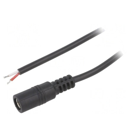 Cablu Alimentare DC 5,5/2,1 Soclu Drept Negru 2m | Electronic-mag.ro | Componente Electronice