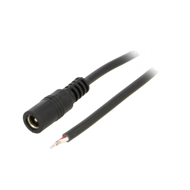 Cablu DC 5,5/2,5 Soclu Drept Negru 2m 2x0,5mm2 | Electronic-mag.ro | Componente Electronice