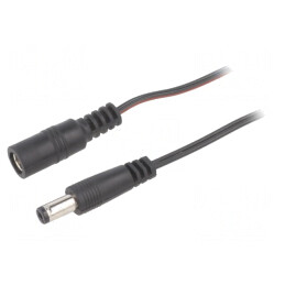 Cablu Alimentare DC 5,5x2,1mm 2x0,35mm2 Negru