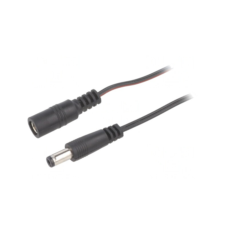 Cablu Alimentare DC 5,5x2,1mm 2x0,35mm2 Negru | Electronic-mag.ro | Componente Electronice