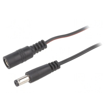 Cablu Alimentare DC 5,5x2,1mm 2x0,35mm2 Negru | Electronic-mag.ro | Componente Electronice