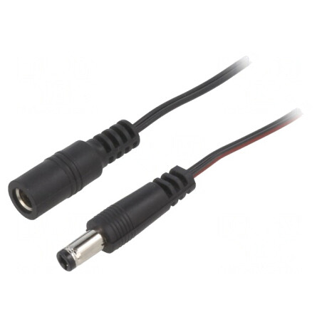 Cablu DC 5,5/2,5 mm Negru 2x0,35mm2 Mufă și Soclu Drept | Electronic-mag.ro | Componente Electronice