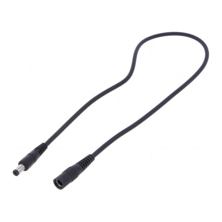 Cablu DC Negru 1x1mm2 cu Soclu 5,5/2,1 și Mufă 5,5/1,7 | Electronic-mag.ro | Componente Electronice