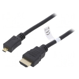 Cablu HDMI 2.0 Micro HDMI 2m Negru | Electronic-mag.ro | Componente Electronice