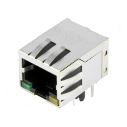 Soclu RJ45 8P8C Ecranat cu LED | Electronic-mag.ro | Componente Electronice