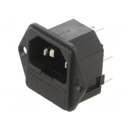Conector Alimentare AC Soclu Tată 10A 250V C14 | Electronic-mag.ro | Componente Electronice